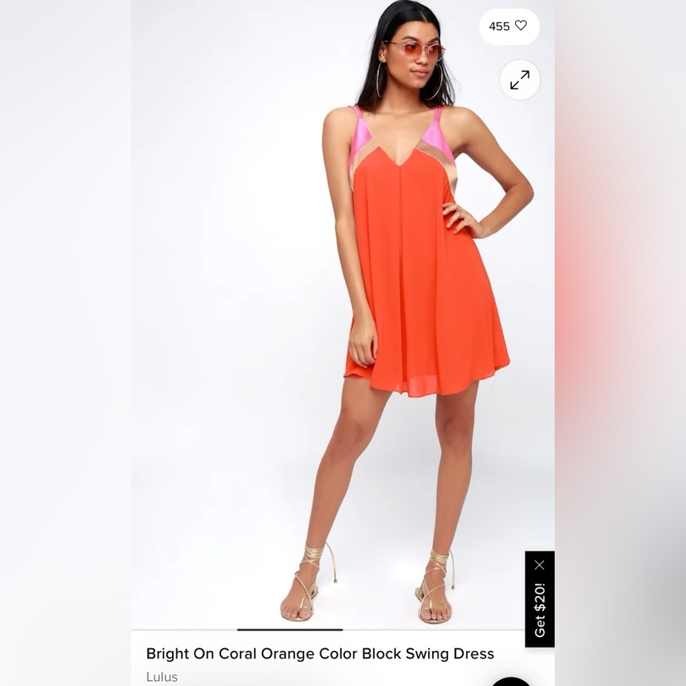 Lulu's Bold Orange and Pink Swing Dress